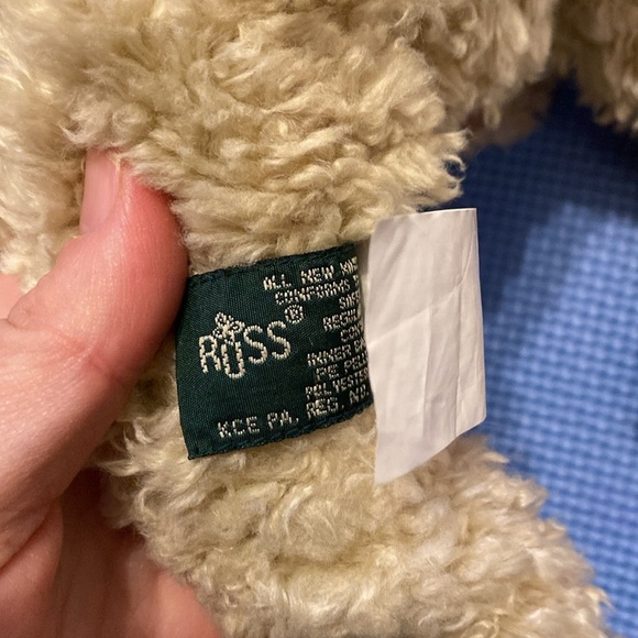 RUSS BERRIE SHAGGY TENNYSON Teddy Bear Plush Stuffed Animal Vintage Plaid Bow - Picture 5 of 6